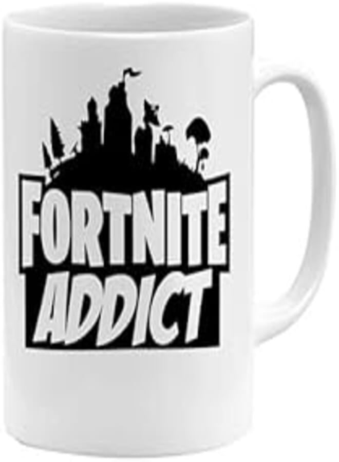 RYN PRINTED DESIGN Fortnite Addict Printed Coffee Mug White/Black 11ounce