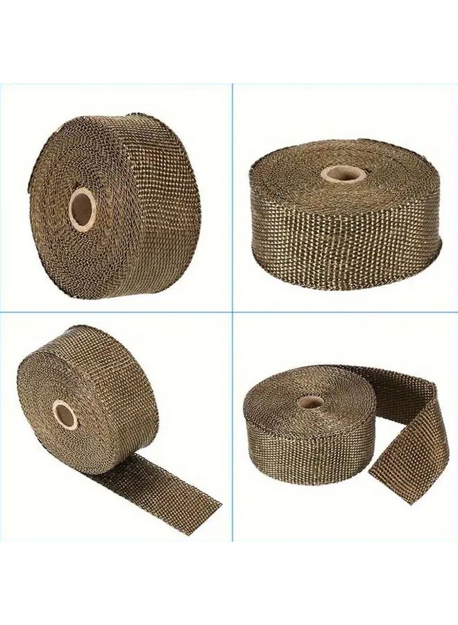 Fiberglass Motorcycle Exhaust Wrap 196.85 Inch Heat Shield Tape Thermal Protection - Image 3