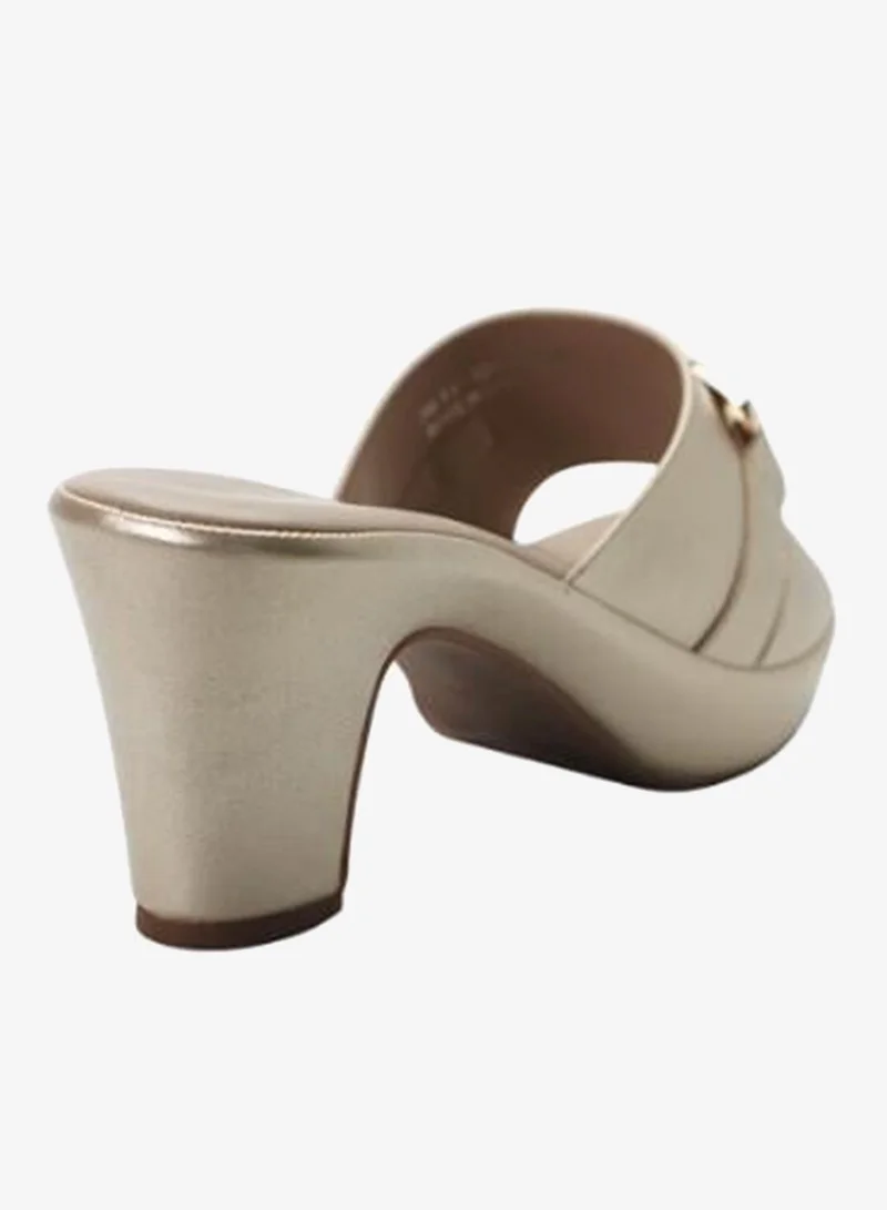 Michelle Morgan Gold 092-3094 Michelle Morgan Ladies Mid Heel Sandals11-106A Gold for Women | Best Price UAE