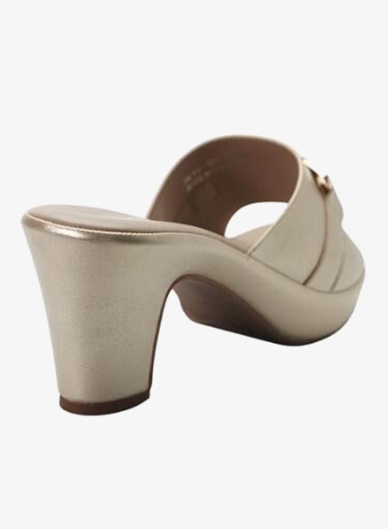 ميشيل مورجان 092-3094 Michelle Morgan Ladies Mid Heel Sandals11-106A Gold - Image 4