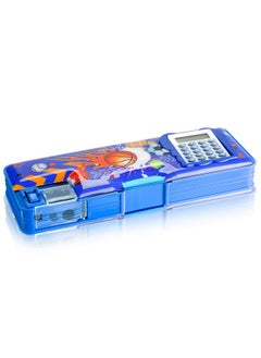 Henoyso Pencil Box For Boys Basketball Pencil Case With Calculator And Pencil Sharpener Multifunction Pencil Case Cool School Supplies Back To School Gift Birthday Present For Kids Teens  - Image 1