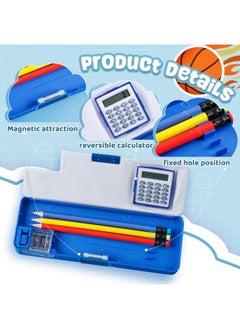 Henoyso Pencil Box For Boys Basketball Pencil Case With Calculator And Pencil Sharpener Multifunction Pencil Case Cool School Supplies Back To School Gift Birthday Present For Kids Teens  - Image 3