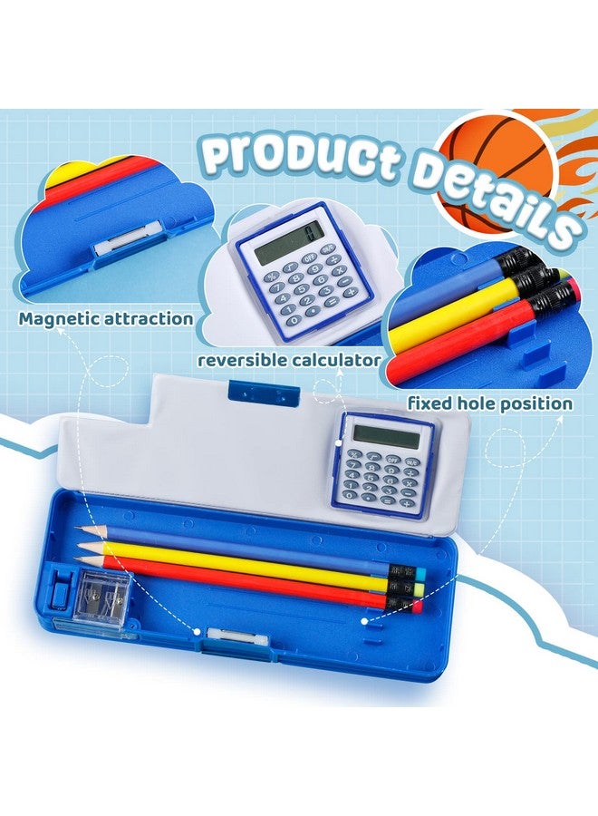 Henoyso Pencil Box For Boys Basketball Pencil Case With Calculator And Pencil Sharpener Multifunction Pencil Case Cool School Supplies Back To School Gift Birthday Present For Kids Teens - Image 3