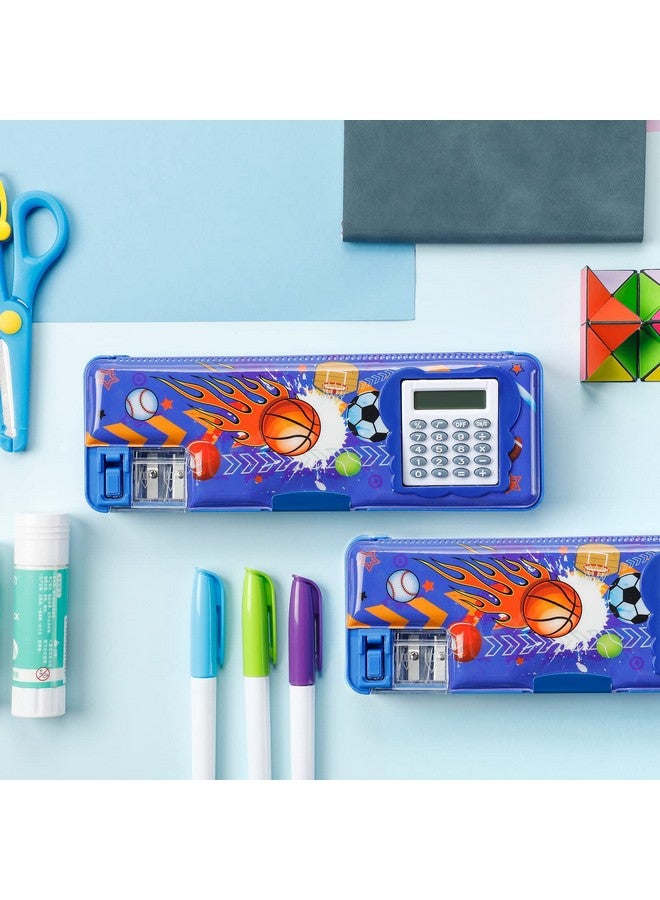 Henoyso Pencil Box For Boys Basketball Pencil Case With Calculator And Pencil Sharpener Multifunction Pencil Case Cool School Supplies Back To School Gift Birthday Present For Kids Teens - Image 5