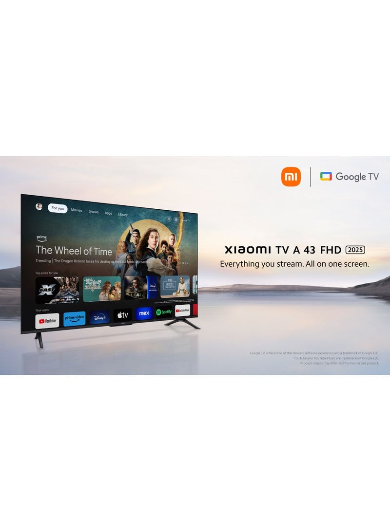 Xiaomi TV A 43" 2025 | Google TV | FHD Display | Dolby Audio, DTS-X, And DTS Virtual:X | Premium bezel-less Design | 360° Bluetooth Remote Control L43MA-AFME Black - Image 2