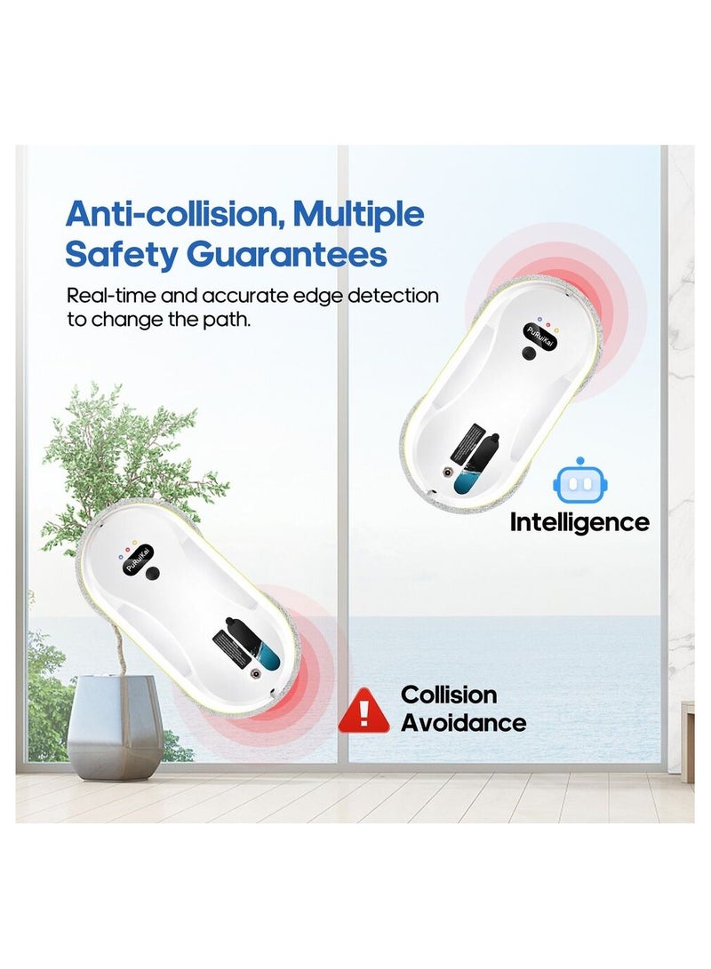 Household window automatic water spray cleaning robot vacuum cleaner remote control electric window wiper household glass wiper - Image 4
