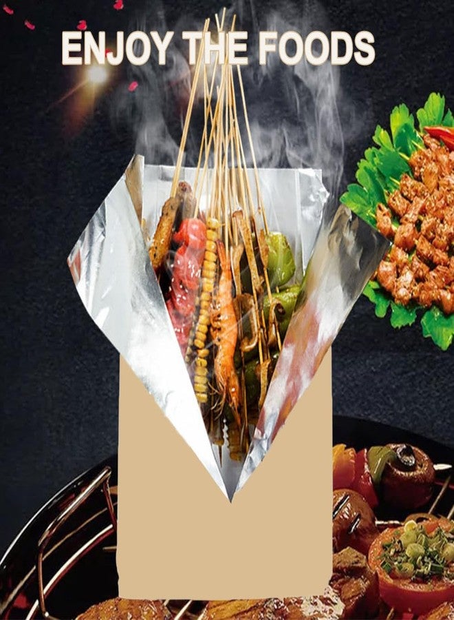 Elfzone Paper Lunch Bags - Lunch Paper Bags,Aluminium Foil Lined Storage Temperature, Perfect for Sandwiches,BBQ,Hot Dog,for Picnic 100 pcs - Image 4