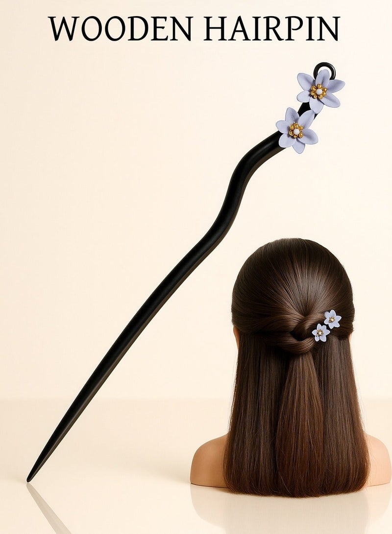 Natural Wenge Hair Stick - Image 1