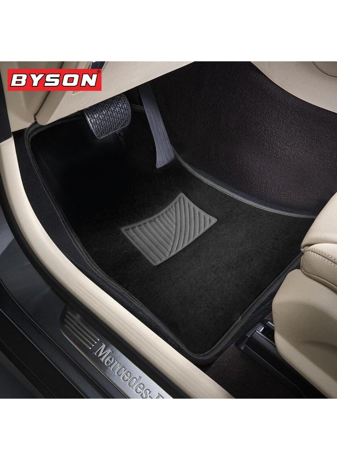 BYSON Durable Waterproof Car Floor Mats 5 Piece Set - Universal Fit for Sedan and SUV, Non-Slip Auto Interior Protection, Easy to Clean, Soft Comfortable Foot Mats Without Cutting (Black) - Image 3