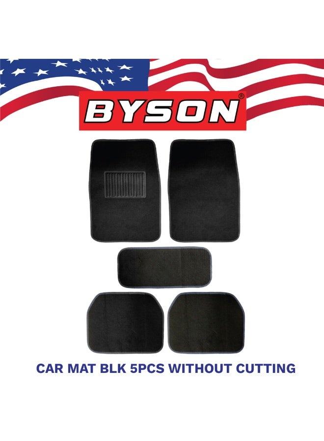 BYSON Durable Waterproof Car Floor Mats 5 Piece Set - Universal Fit for Sedan and SUV, Non-Slip Auto Interior Protection, Easy to Clean, Soft Comfortable Foot Mats Without Cutting (Black) - Image 1