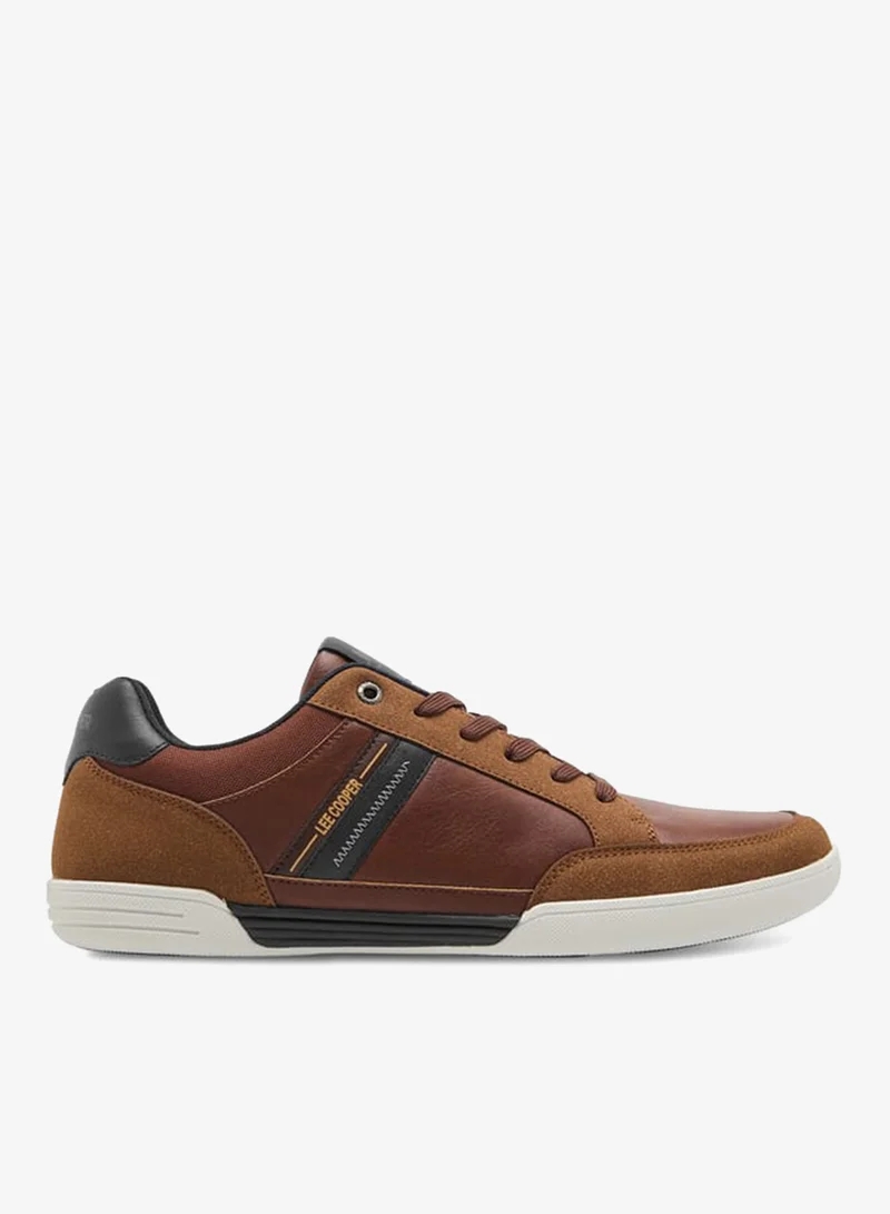 Men's Panelled Sneakers with Lace-Up Closure