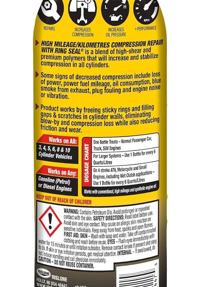 Bar's Leaks Rislone High Mileage Compression Repair with Ring Seal - 16.9 oz (Pack of 12) - Image 3