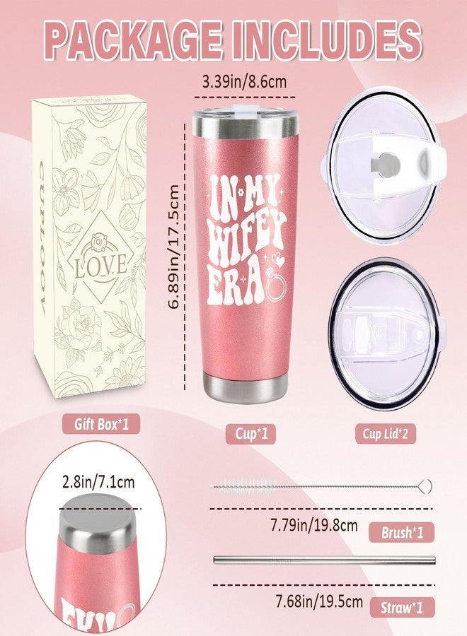 CUPLOOV Bridal Shower Gifts for Bride To Be, Bachelorette Christmas Gifts for Her, Woman,Wedding Engagement Gift for Couples Newly Engaged Newlyweds, Stainless Steel 20 Oz Rose Gold Tumbler Cup - Image 5