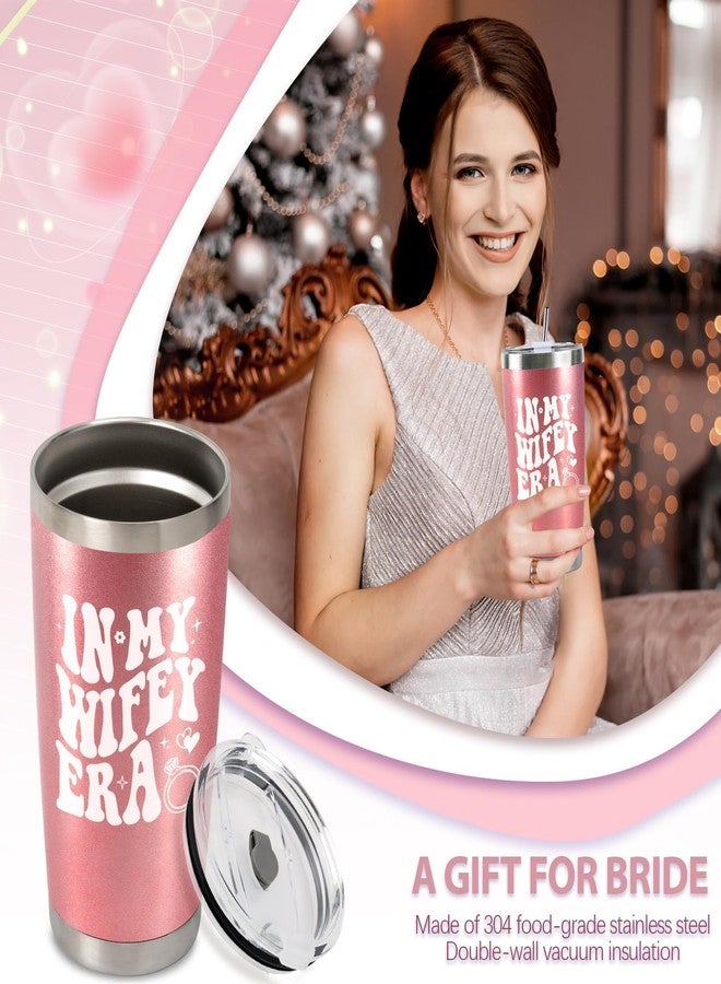CUPLOOV Bridal Shower Gifts for Bride To Be, Bachelorette Christmas Gifts for Her, Woman,Wedding Engagement Gift for Couples Newly Engaged Newlyweds, Stainless Steel 20 Oz Rose Gold Tumbler Cup - Image 2