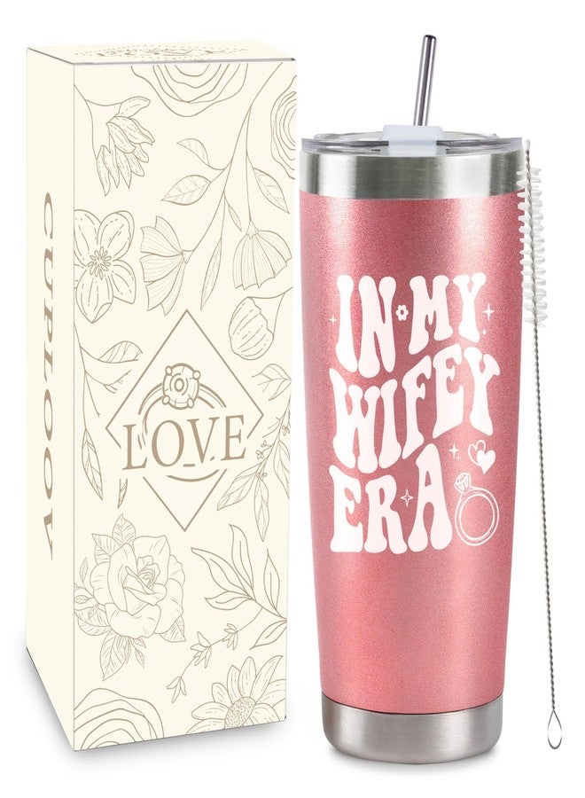 CUPLOOV Bridal Shower Gifts for Bride To Be, Bachelorette Christmas Gifts for Her, Woman,Wedding Engagement Gift for Couples Newly Engaged Newlyweds, Stainless Steel 20 Oz Rose Gold Tumbler Cup - Image 1