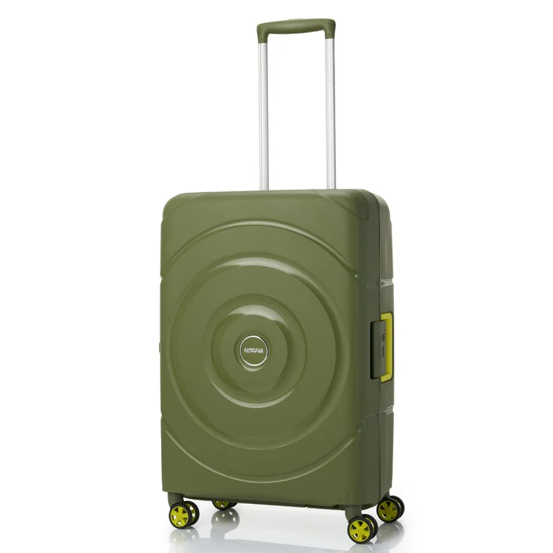 Circurity Suitcase, Check-In Size 68 cm / 25 inch, 4 Spinner Wheels, Hard Top, Polypropylene, Olive|Scratch & Impact Resistant Material|Lightweight|XtraSecu™ 3 Point Locking System|TSA Lock - 3 Years International Warranty