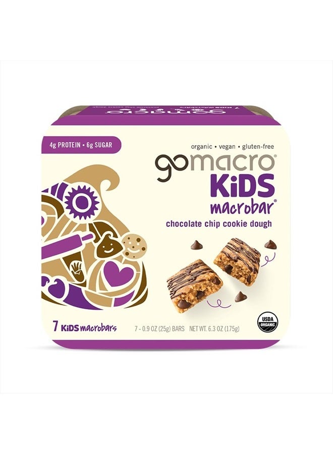 GoMacro Kids MacroBar Organic Vegan Snack Bars - Chocolate Chip Cookie Dough (0.90 Ounce Bars, 7 Count)  - Image 1