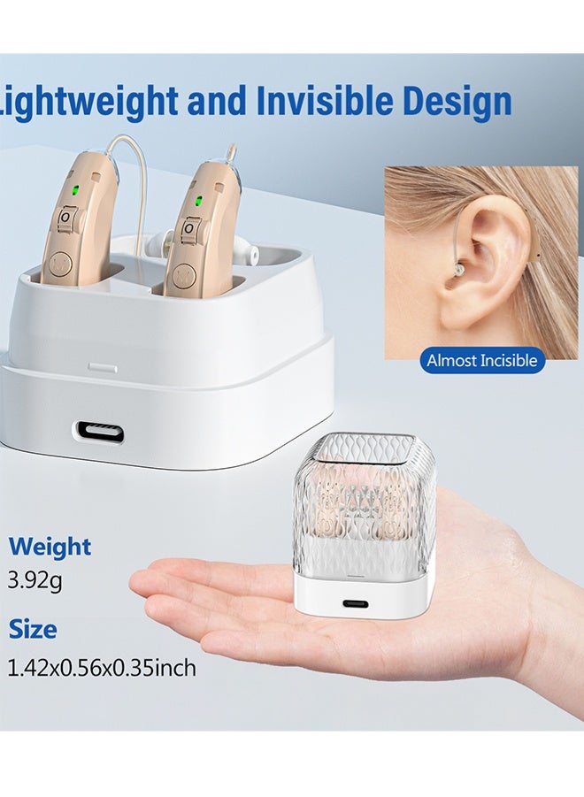 Chixing Hearing Aids Rechargeable with Noise Cancelling, Hearing Aid Loss Amplifier Seniors & Adults Charging Case & Volume Control  - Image 5
