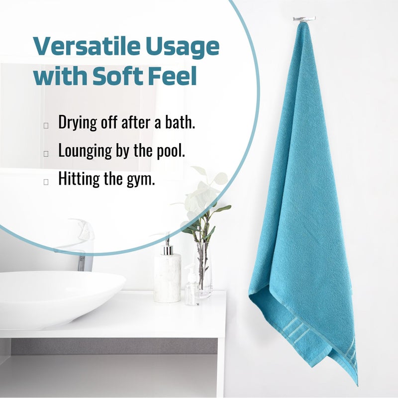 Kuber Industries Kuber Industries (Pack of 2) Bath Towel | 144 GSM Cotton Unisex Bathroom Towel | 30x60 Inch | Towel for Bath-Gym-Travel-Beach-Pool | Towel for Bathing | Towels for Bath | Plain Lining | Sky Blue  - Image 4