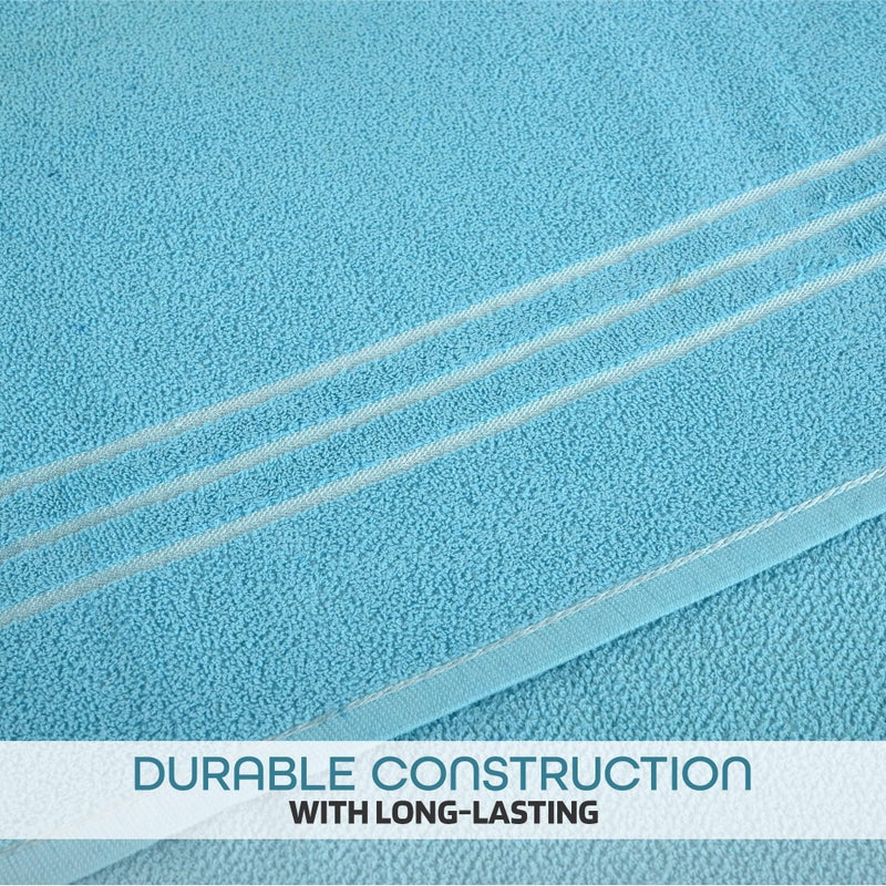 Kuber Industries Kuber Industries (Pack of 2) Bath Towel | 144 GSM Cotton Unisex Bathroom Towel | 30x60 Inch | Towel for Bath-Gym-Travel-Beach-Pool | Towel for Bathing | Towels for Bath | Plain Lining | Sky Blue  - Image 5