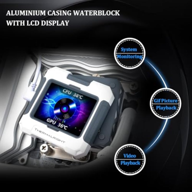 مبرد سائل FW 360 White ARGB V2 AIO CPU، شاشة IPS LCD بدقة 320 * 240، لـ AM4/AM5/Intel LGA1700/1851، شاشة LCD ماصة للمغناطيس مقاس 2.4 بوصة للصور - دقة بيضاء 320 × 240، لـ AM5/AM4، Intel LGA1700/1851، شاشة LCD ماصة للمغناطيس مقاس 2.4 بوصة لـ صور-أبيض - Image 5