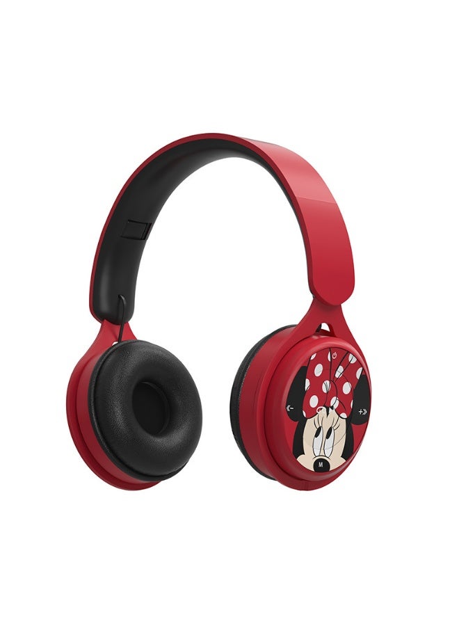 Minnie Mouse Pattern Foldable Wireless Bluetooth Headset for Students and Children, Gaming Headset, Supports FM Computer and Mobile Phone Music, Stereo Headset - Image 1