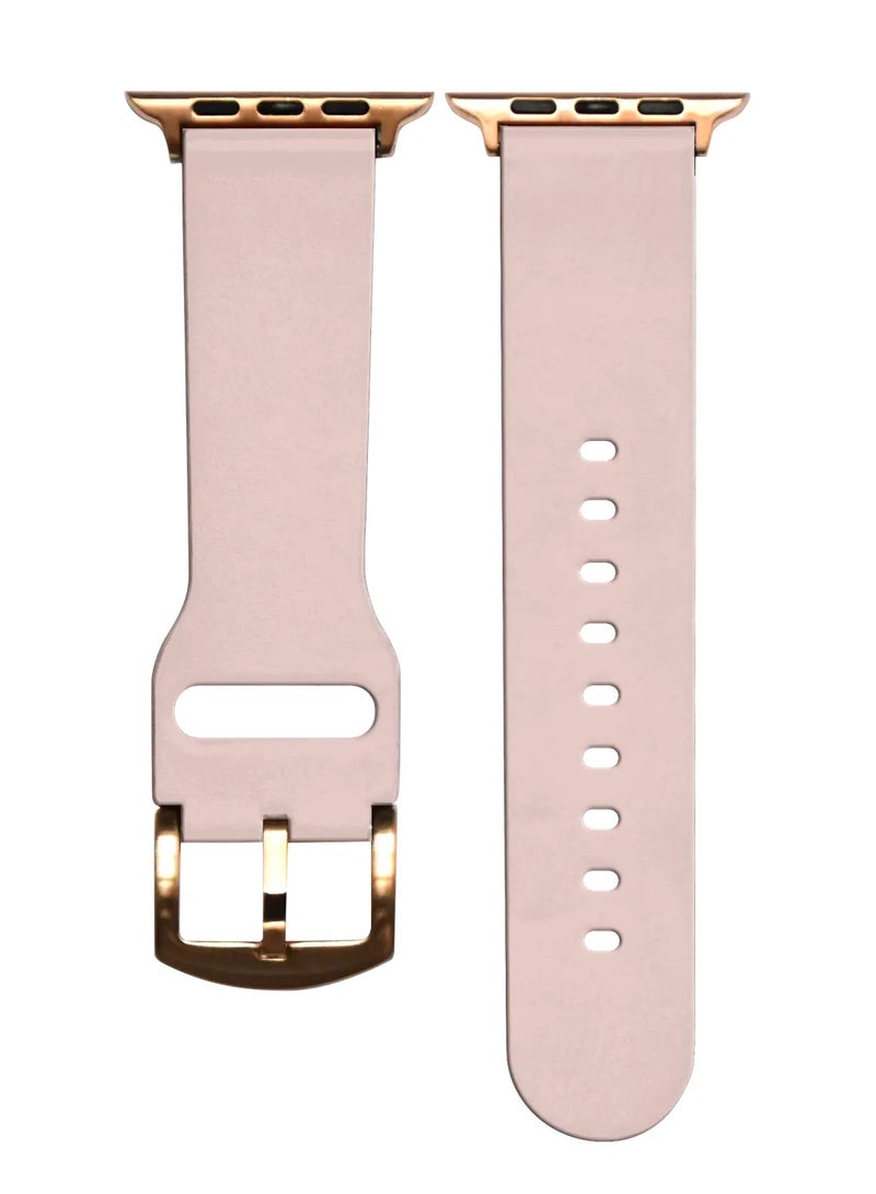ديفيا Devia Cowboy Genuine Leather Watch Band for Smartwatch - Adjustable Replacement Wrist Band Strap Compatible for Apple Watch 38/40mm - Pink - Image 1