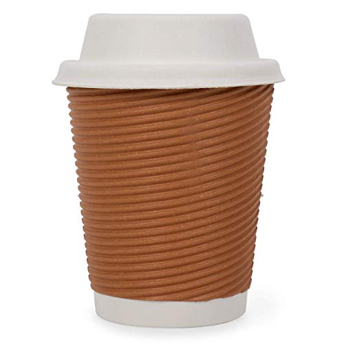 Comfy Package Ripple Paper Cup 250 ml - Pack of 25-Piece with lid for Party , Events and Office Use (Multicolor) - Image 4