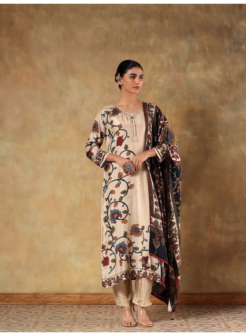 PRIYA’S PANACHE Premium Silk Printed Kurta Set for Women with Dupatta & Pants | Indian Ethnic Wear Kurti Set | Salwar Suit | Festive & Party Wear Dress - Image 4