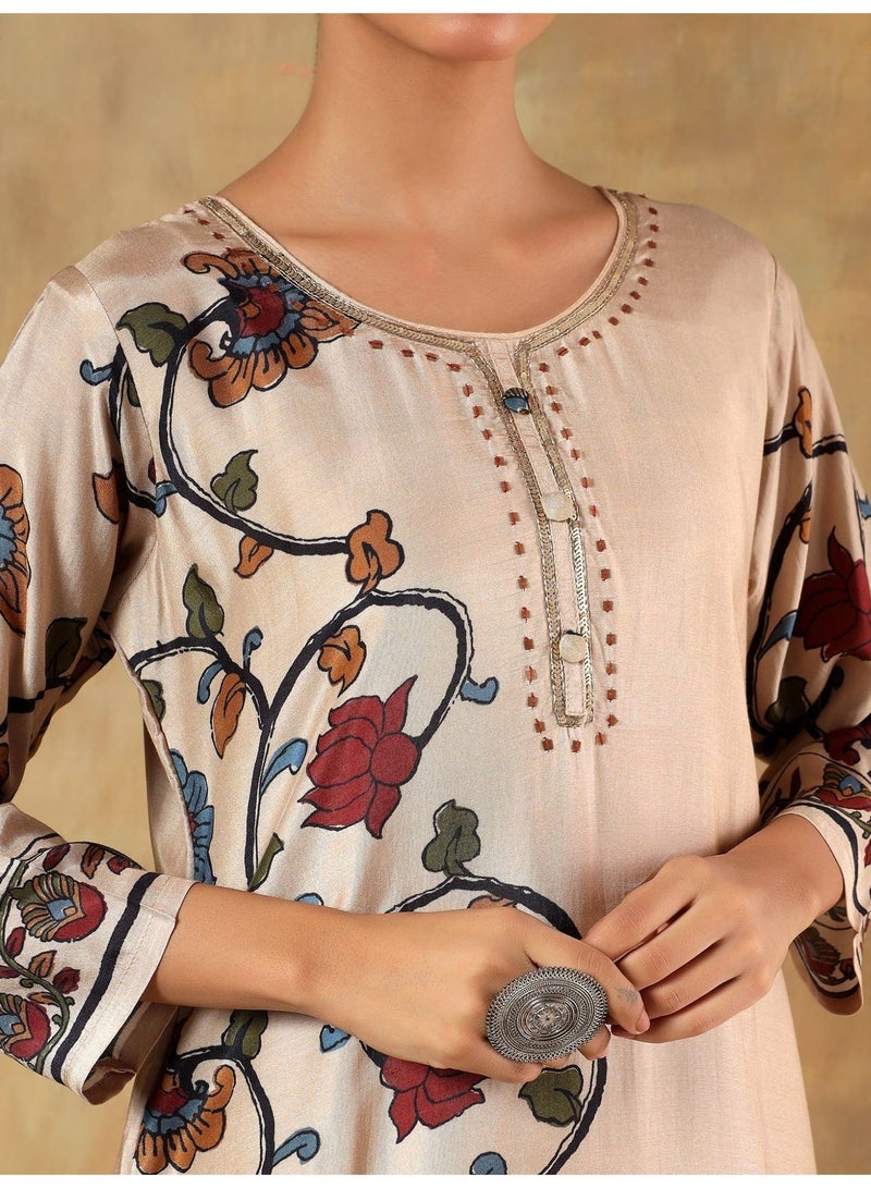 PRIYA’S PANACHE Premium Silk Printed Kurta Set for Women with Dupatta & Pants | Indian Ethnic Wear Kurti Set | Salwar Suit | Festive & Party Wear Dress - Image 2