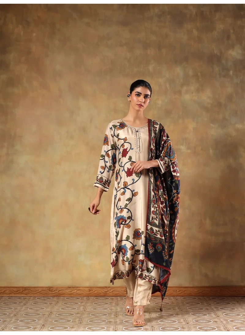 PRIYA’S PANACHE Premium Silk Printed Kurta Set for Women with Dupatta & Pants | Indian Ethnic Wear Kurti Set | Salwar Suit | Festive & Party Wear Dress