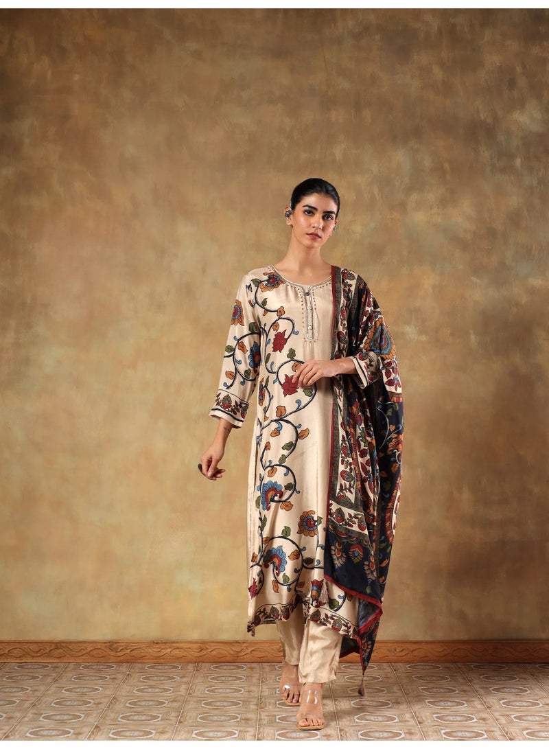 PRIYA’S PANACHE Premium Silk Printed Kurta Set for Women with Dupatta & Pants | Indian Ethnic Wear Kurti Set | Salwar Suit | Festive & Party Wear Dress - Image 1