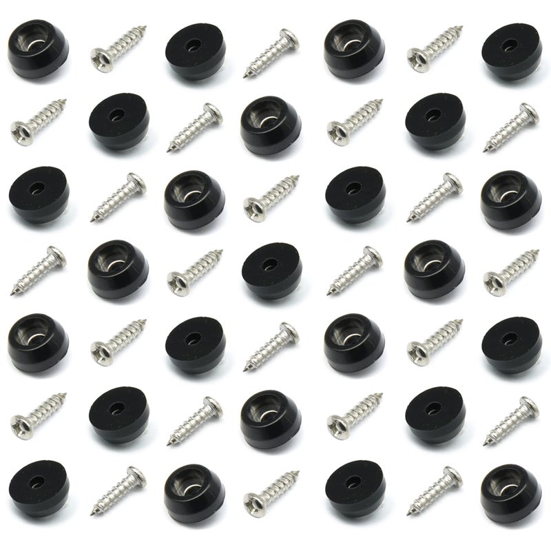 Otrestodyl Cutting Board Feet with Stainless Screws Black Round Non Slip Rubber Feet for Cutting Board Furnitrue  Electronics 50 Pack