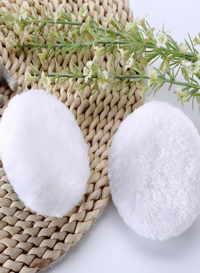 Luzen 3Pcs Ultra Soft Fluffy Powder Puffs Round Face Body Cosmetic Powder Puff Loose Powder Puffs with Handle Beauty Puff Sponge, Blue - Image 5