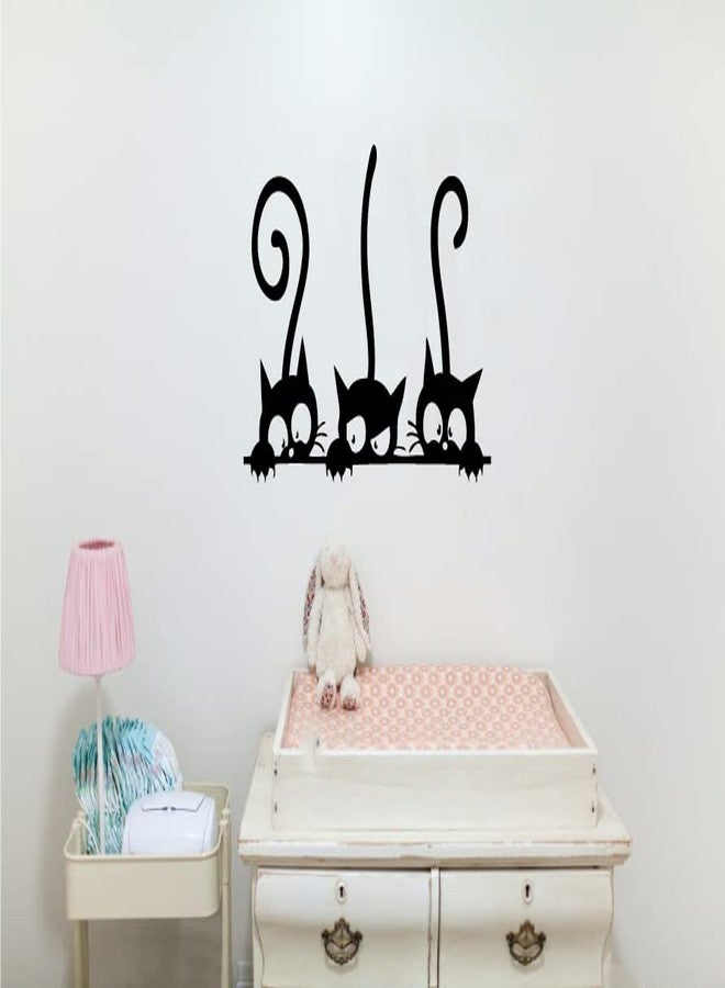 Decaltor Wall PVC Wall Sticker Decal Quote Art Vinyl Cat Pattern 8''×12' Black - Image 3