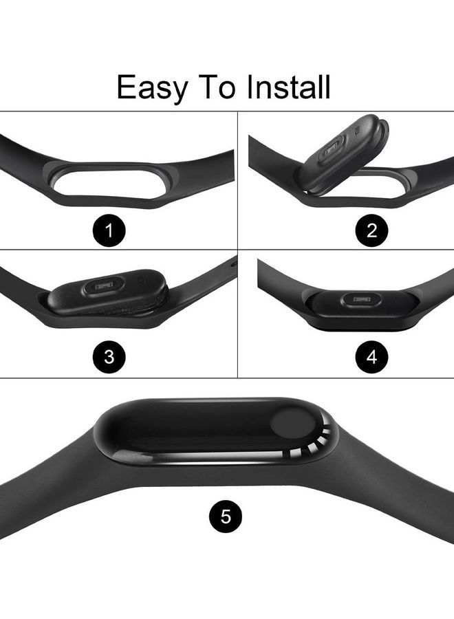 NIBEMINENT Xiaomi Mi Band 7 Replacement Strap Soft Silicone Watch Sport Wristband Bracelet Compatible with Smart Fitness Tracker 2022 Release Black  - Image 4