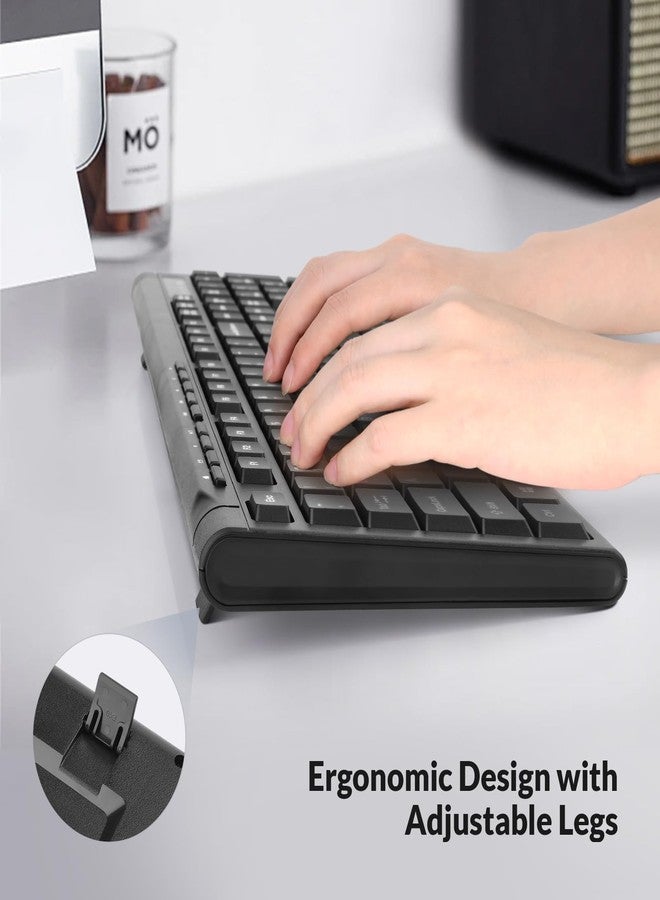 RII Wireless Keyboard and Mouse Combo,Rii RK211 2.4G Full-Sized Ergonomic Keyboard Mouse,4 DPI Adjustable Cordless USB Keyboard and Mouse for Computer/Laptop/Windows/Mac - Image 3