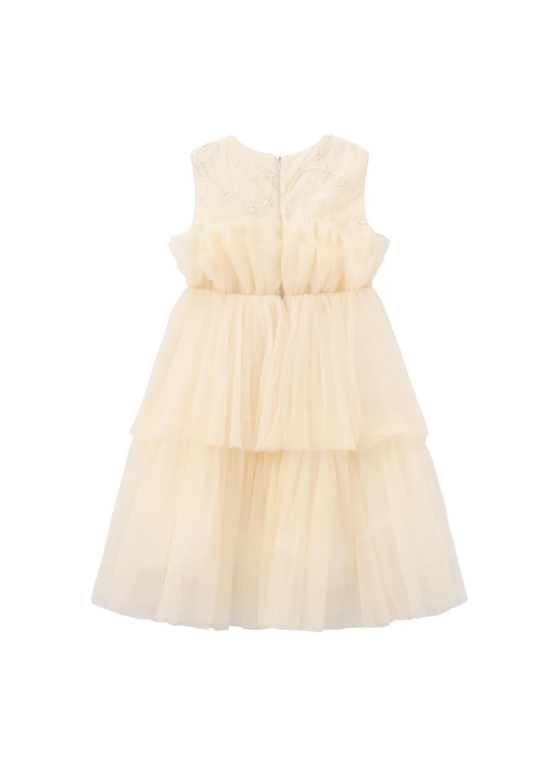 Balabala cream Kids Girls Woven one-piece dress for Women | Best Price UAE