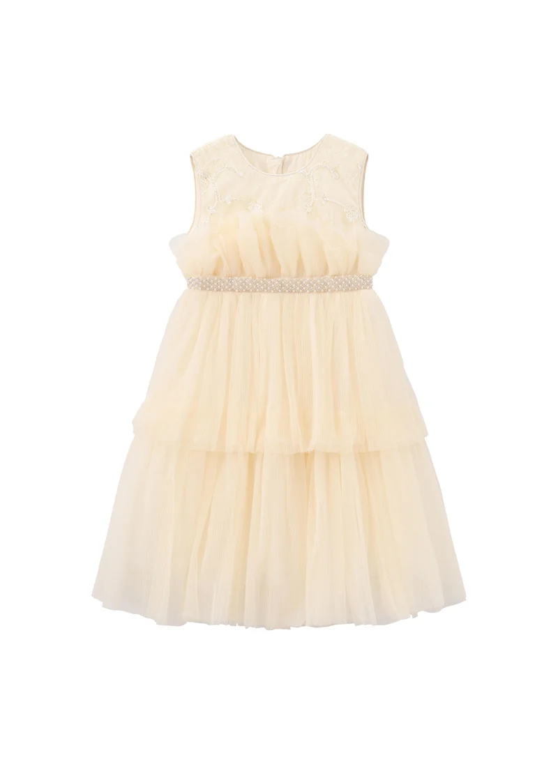 Balabala cream Kids Girls Woven one-piece dress for Women | Best Price UAE