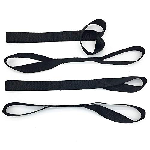 Boncas Heavy Duty 1,200lb. Workload Soft Loop Tie Down Straps for Towing or Trailering ATV, UTV, Motorcycle, Lawn Garden Equipment (Set of 8) (18 Inches, Black) - Image 1