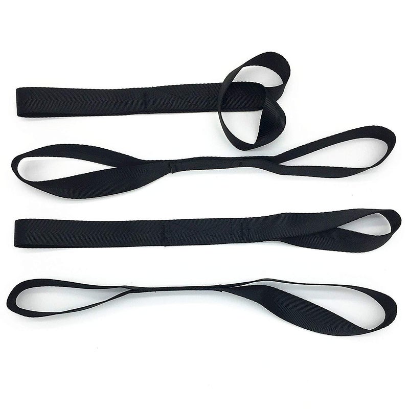 Boncas Heavy Duty 1,200lb. Workload Soft Loop Tie Down Straps for Towing or Trailering ATV, UTV, Motorcycle, Lawn Garden Equipment (Set of 8) (18 Inches, Black) - Image 3