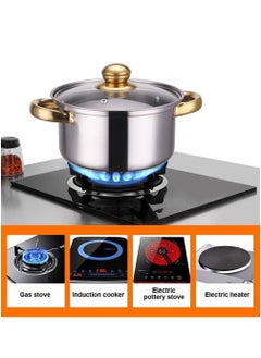 Halamine 12 Pieces 401 Stainless Steel Cookware Set， Induction Compatible Non-Toxic Pots & Pans with Glass Lids  - Image 2
