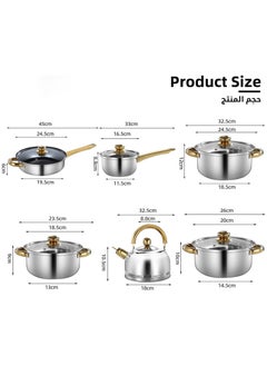 Halamine 12 Pieces 401 Stainless Steel Cookware Set， Induction Compatible Non-Toxic Pots & Pans with Glass Lids  - Image 3
