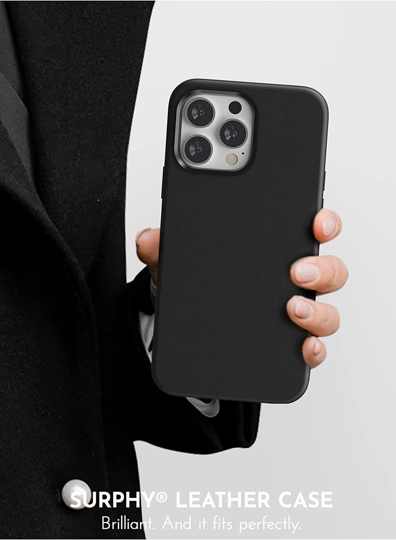 Leather Case Compatible with iPhone 14 Pro Max Case 6.7 inch, Premium PU Leather Phone Case Cover (with Buttons & Microfiber Lining) for iPhone 14 Pro Max Black - Image 2