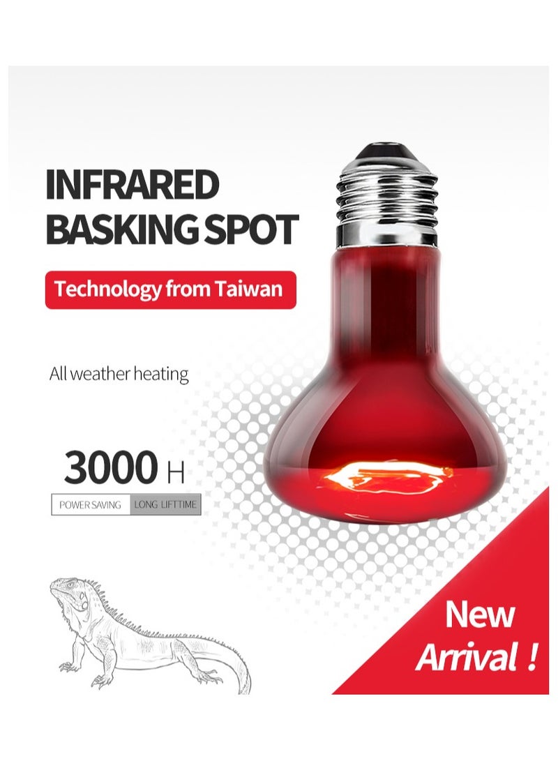 REPTIZOO REPTI ZOO Reptile 35W Infrared Heat Lamp Bulb,1 Pack Infrared Basking Spot Light for Reptiles & Amphibian,Bearded Dragon,Leopard Gecko,Turtle,Lizard,Chickens | Pet Brooders Night Heat Lamp (IFL35W)  - Image 2