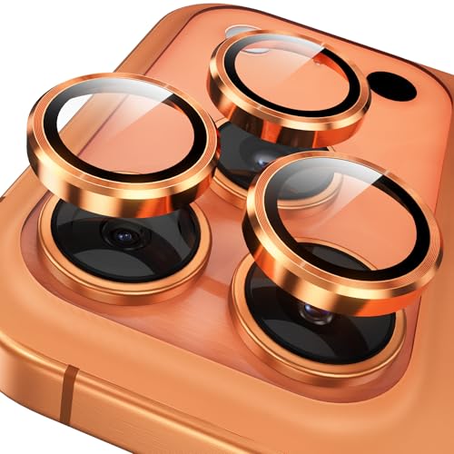 YWXTW Camera Lens Protector for iPhone 17 ProiPhone 17 Pro Max 1 Step Installation Tray Tempered Glass Screen Protector Metal Individual Camera Cover Accessories Case Friendly Cosmic Orange - Image 1
