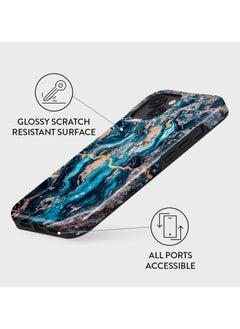 BURGA iPhone 15 Case, 2 Piece Hard Shell + TPU Silicone Interior, Shock Absorption, All Port Accessible, Raised Bezel For Screen & Camera Protection, Never Fading HQ Print,Mystic River  - Image 3