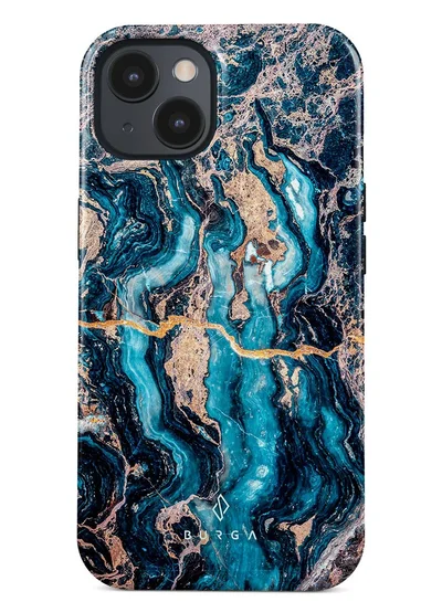 BURGA iPhone 15 Case, 2 Piece Hard Shell + TPU Silicone Interior, Shock Absorption, All Port Accessible, Raised Bezel For Screen & Camera Protection, Never Fading HQ Print,Mystic River
