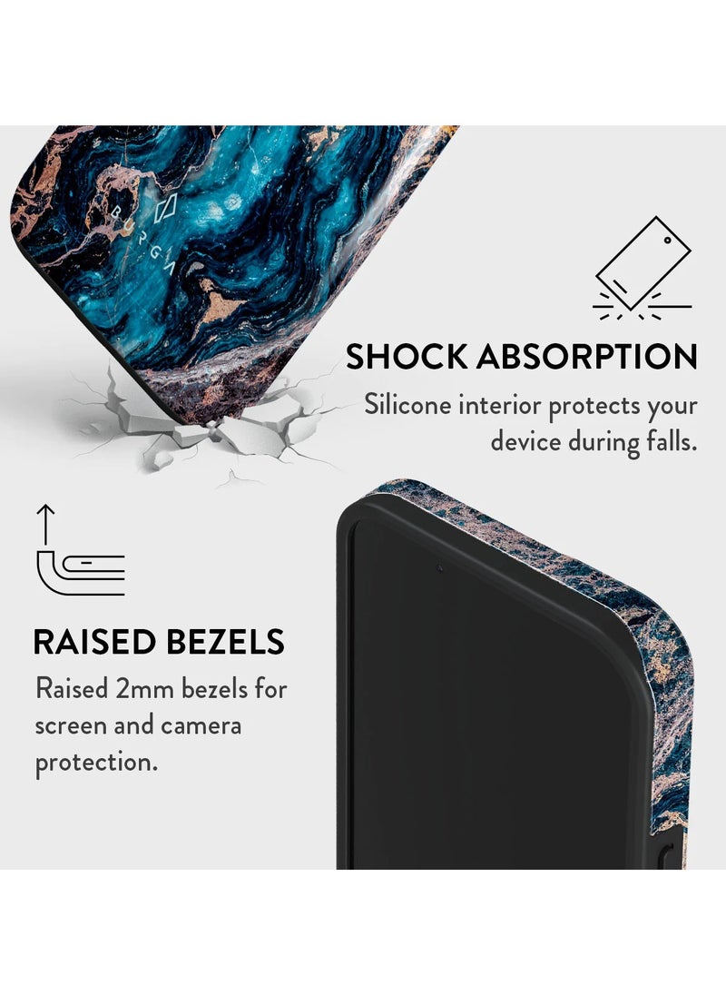 BURGA - iPhone 15 Case, 2 Piece Hard Shell + TPU Silicone Interior, Shock Absorption, All Port Accessible, Raised Bezel For Screen & Camera Protection, Never Fading HQ Print,Mystic River - Image 1