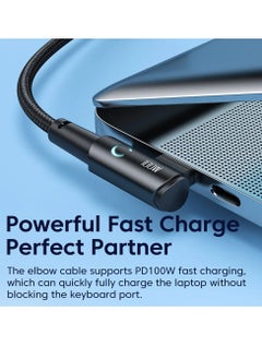 toocki USB C Charging Cable, 5A Current Fast Charging USB C To USB C Cable With 90 Degree Angle, Portable And Flexible Charging Data Cable Wire For For Most Of The Mobile Phones, (100W, 0.25m Black)  - Image 5
